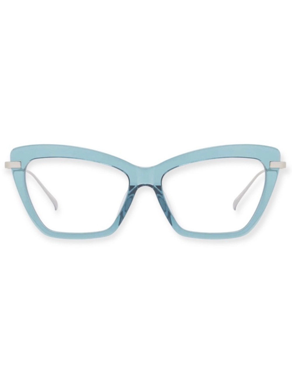 DIFF Mila Bluelight Glasses Teal Haze & Silver Frame Blue Light Blocking Lenses